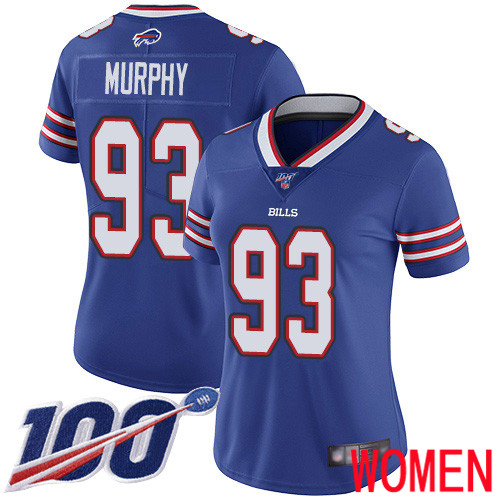 Women Buffalo Bills #93 Trent Murphy Royal Blue Team Color Vapor Untouchable Limited Player 100th Season NFL Jersey->women nfl jersey->Women Jersey